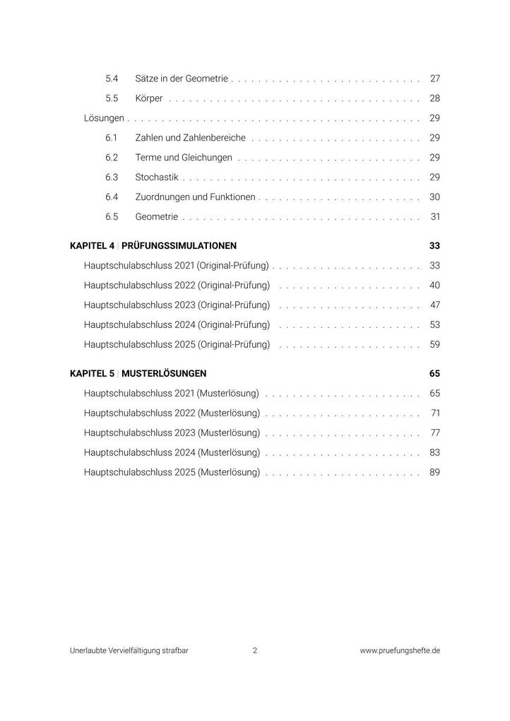 Weitere Ansicht: Prüfungsheft & Training - 2026 Mathematik Hauptschule - Thüringen - Original-Prüfungen und Lösungen