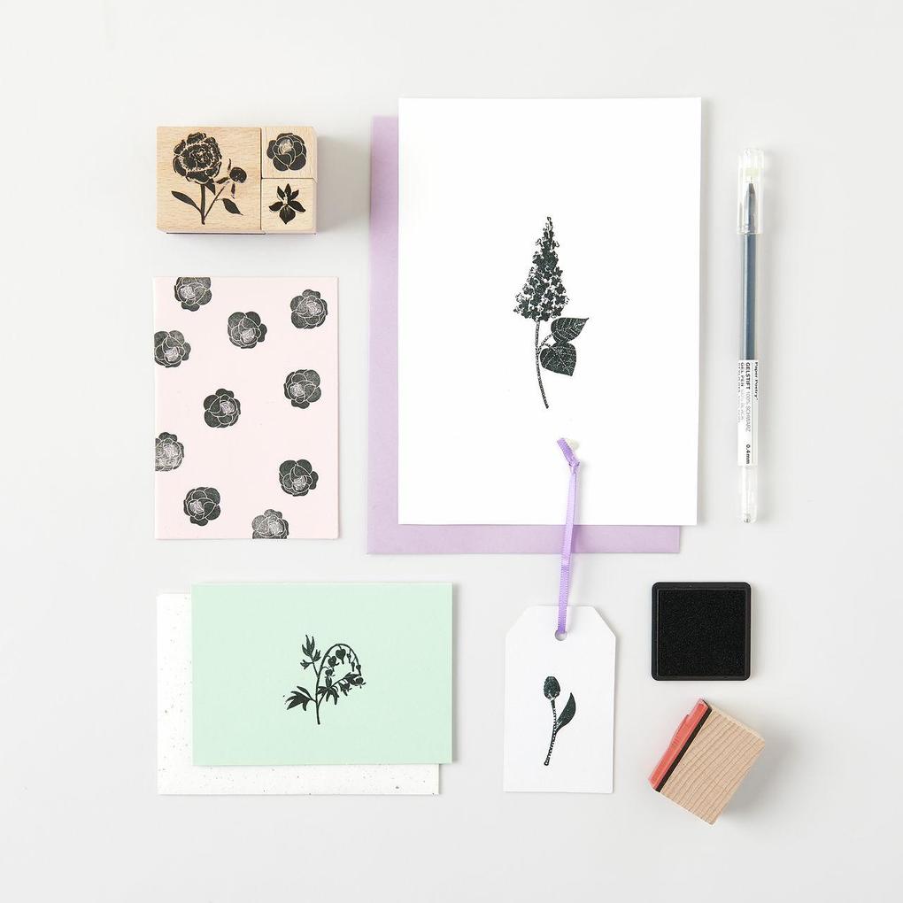 Weitere Ansicht: Stempelset Blumen FSC 100%, 9 Stempel