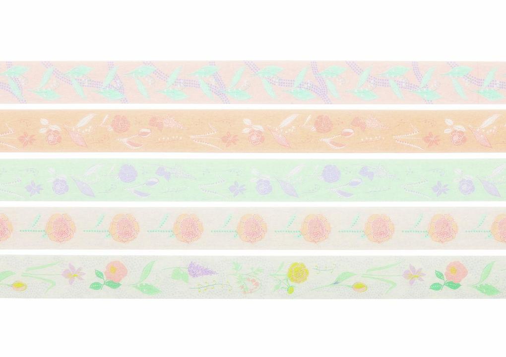 Weitere Ansicht: Tape Set Blumen, Pastell FSC MIX, 5 Stk, 1,5 cm x 10 m