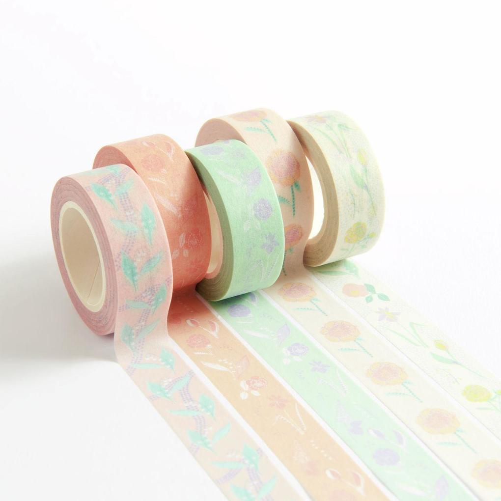 Weitere Ansicht: Tape Set Blumen, Pastell FSC MIX, 5 Stk, 1,5 cm x 10 m