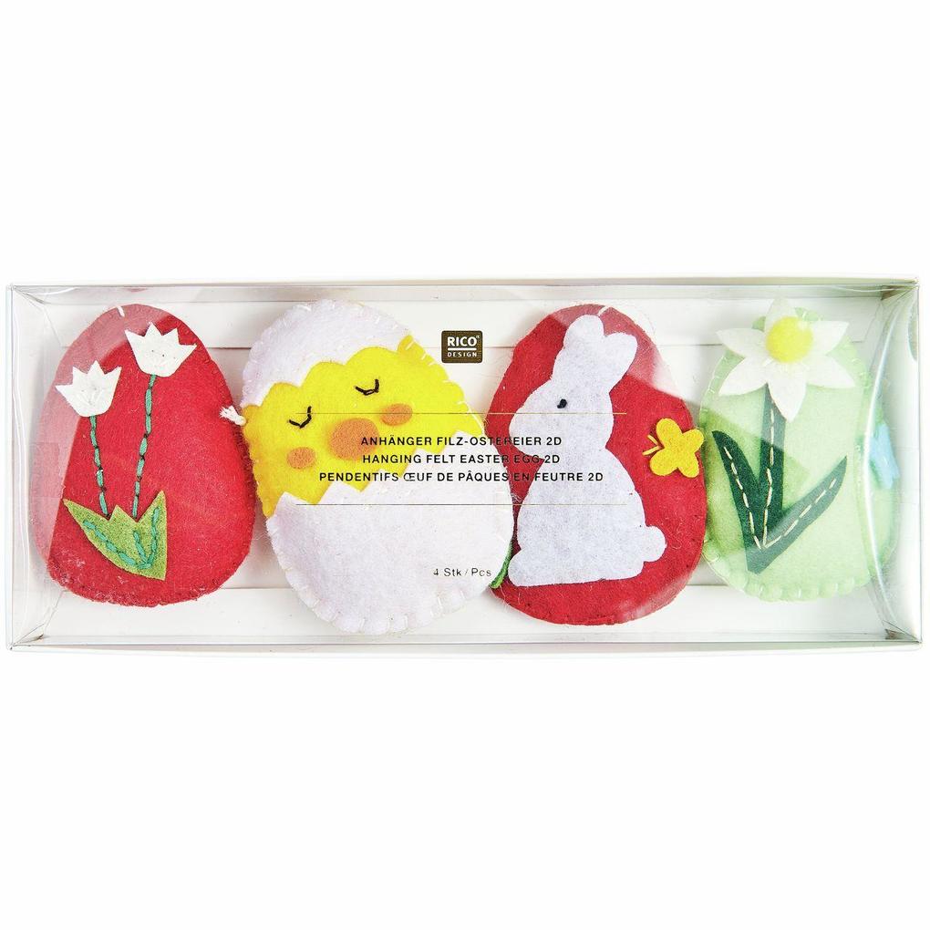 Weitere Ansicht: Aufhänger Filz-Osterei 2D, 4 Stk