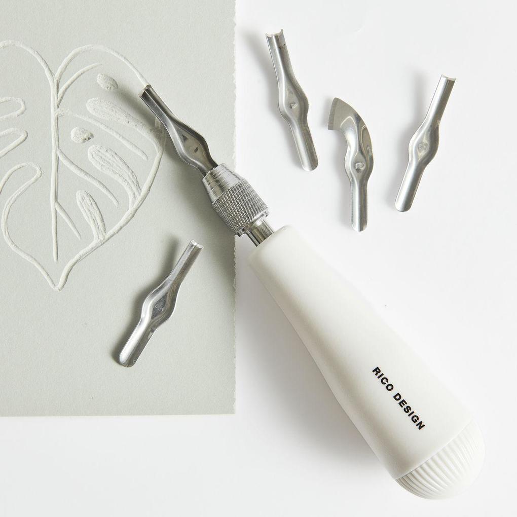 Weitere Ansicht: Linolschneidewerkzeug, Inhalt: 1 Handgriff, 5 Messer