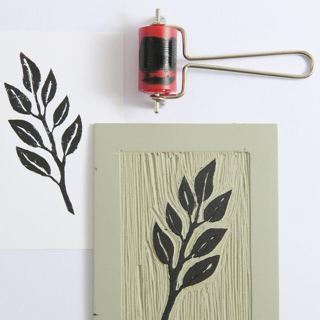 Weitere Ansicht: Linol Farbwalze 50mm, 30mm Druchmesser, Metallhandgriff