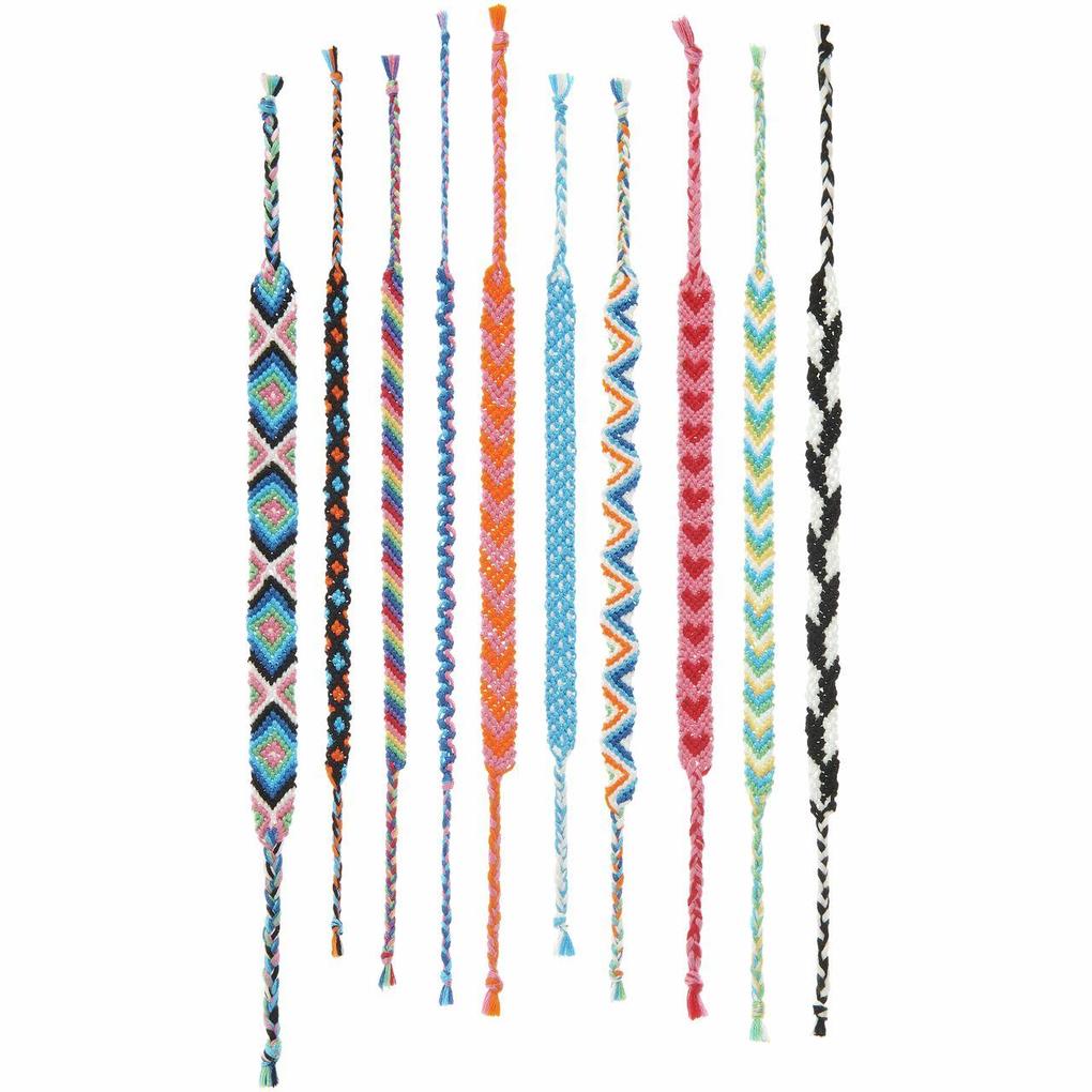 Weitere Ansicht: DIY Freundschaftsarmbänder Set, Classic Colours, 10 x 8 m Stickgarn in 10 verschiedenen Farben, 100 % Baumwolle