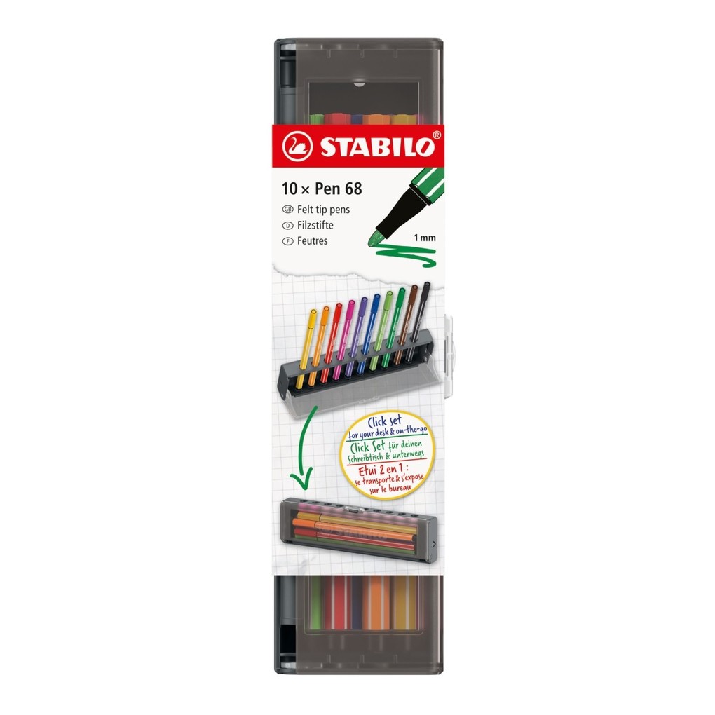 Weitere Ansicht: STABILO Premium-Filzstift Pen 68, 10er Click Set