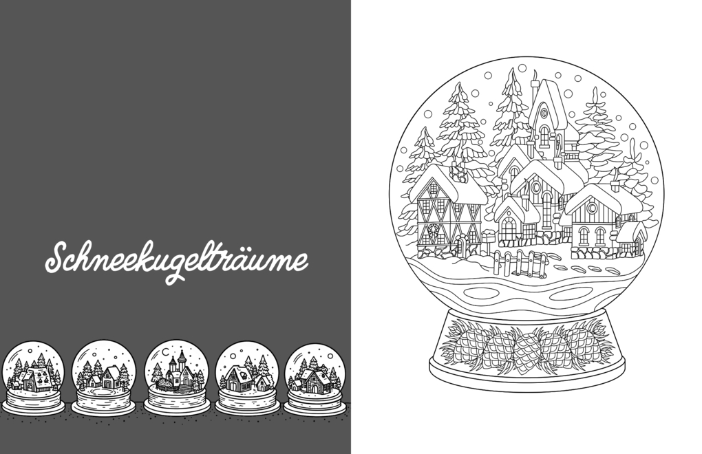 Weitere Ansicht: Schneekugelträume - Märchenhafte Miniaturen zum Ausmalen | Nanja Holland
