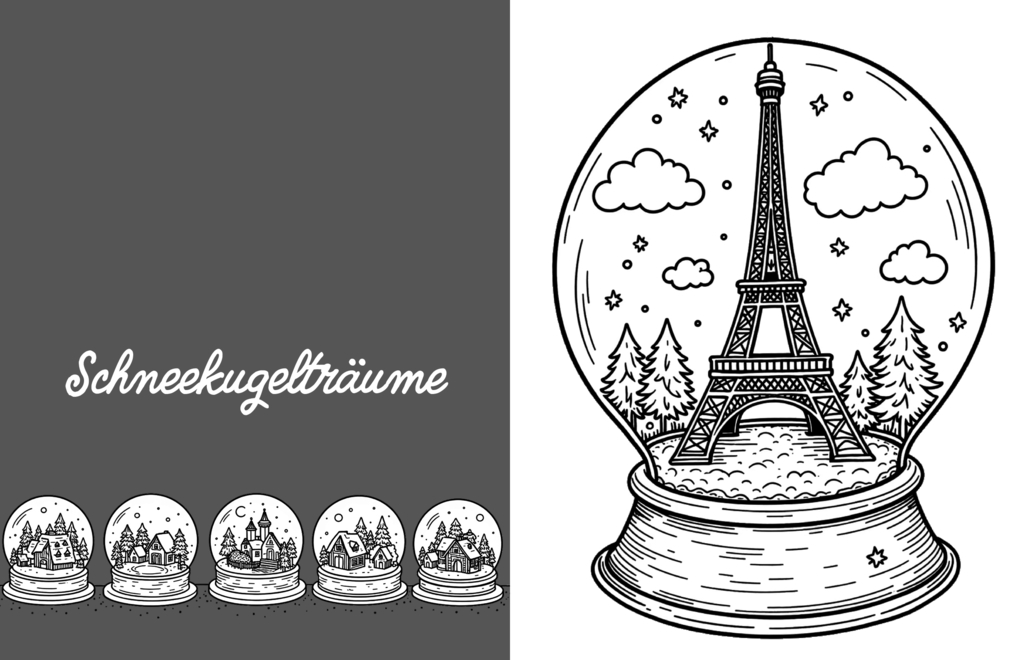 Weitere Ansicht: Schneekugelträume - Märchenhafte Miniaturen zum Ausmalen | Nanja Holland