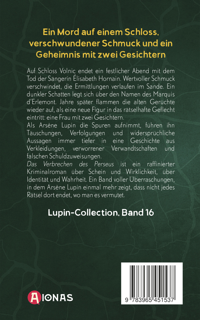 Weitere Ansicht: Arsène Lupin und das Verbrechen des Perseus. Kriminalroman | Maurice Leblanc