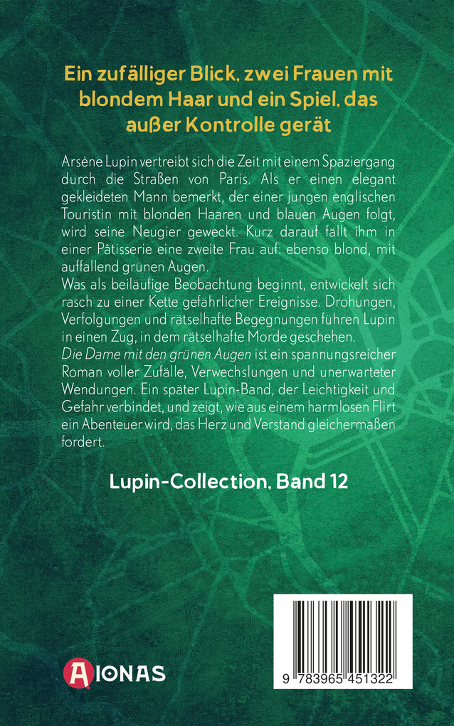 Weitere Ansicht: Arsène Lupin - Die Dame mit den grünen Augen. Kriminalroman | Maurice Leblanc