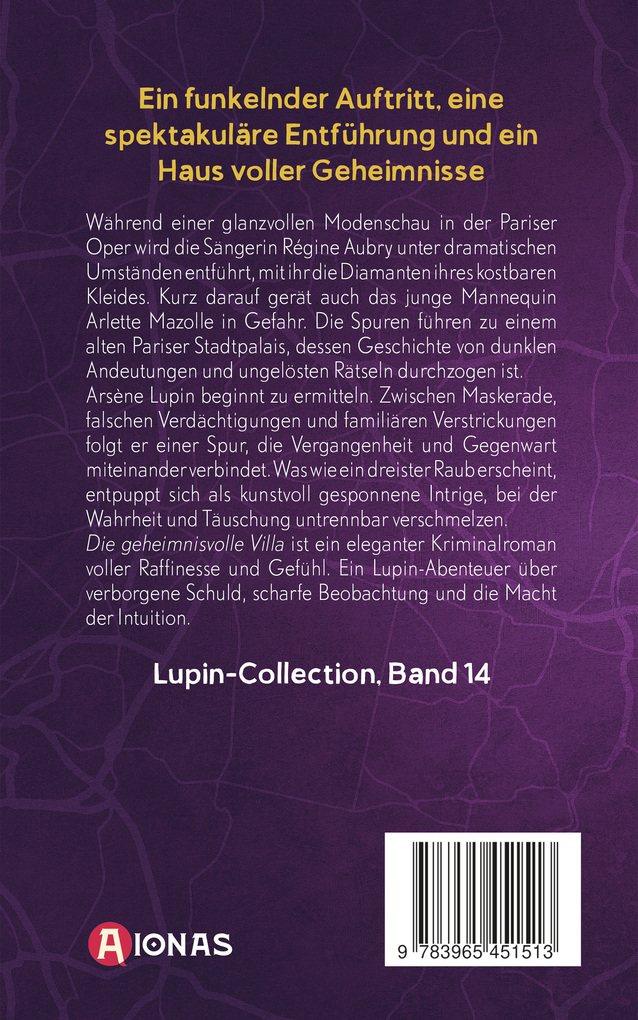 Weitere Ansicht: Arsène Lupin und die geheimnisvolle Villa. Kriminalroman | Maurice Leblanc