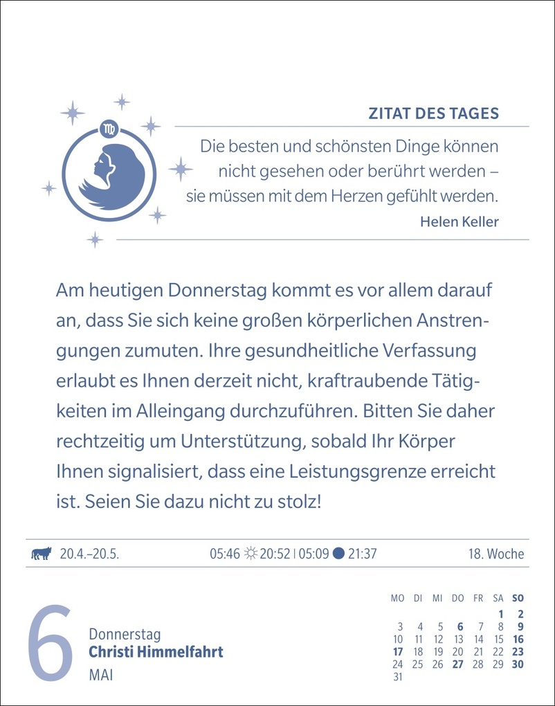 Weitere Ansicht: Jungfrau Sternzeichenkalender 2027 - Tagesabreißkalender - Ihr Horoskop für jeden Tag | Robert Satorius