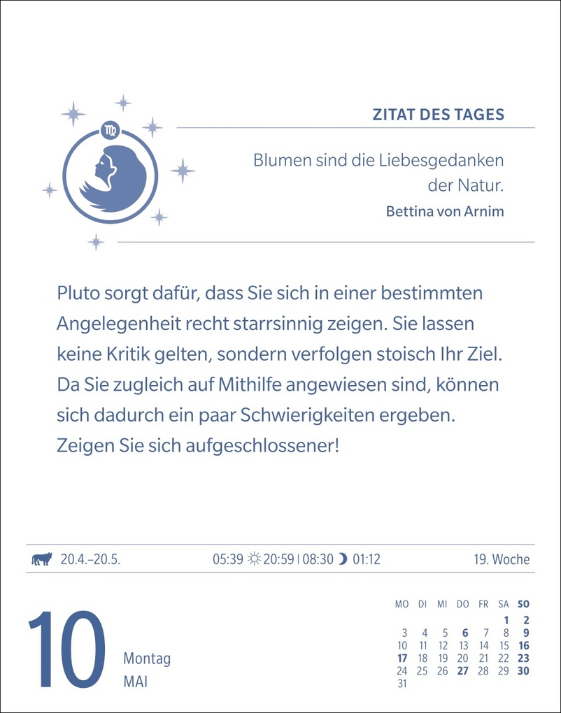 Weitere Ansicht: Jungfrau Sternzeichenkalender 2027 - Tagesabreißkalender - Ihr Horoskop für jeden Tag | Robert Satorius