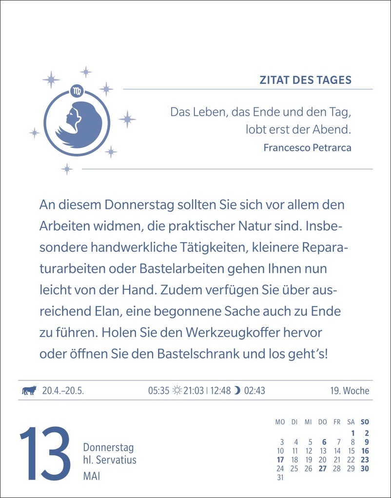Weitere Ansicht: Jungfrau Sternzeichenkalender 2027 - Tagesabreißkalender - Ihr Horoskop für jeden Tag | Robert Satorius