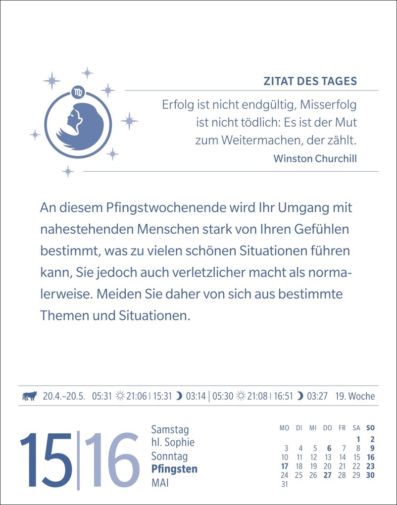 Weitere Ansicht: Jungfrau Sternzeichenkalender 2027 - Tagesabreißkalender - Ihr Horoskop für jeden Tag | Robert Satorius