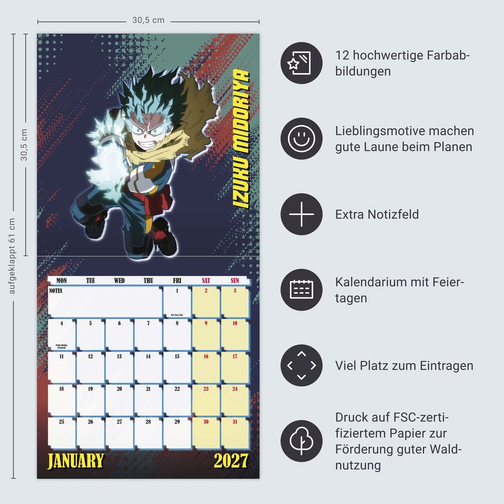 Weitere Ansicht: My Hero Academia Broschurkalender 2027