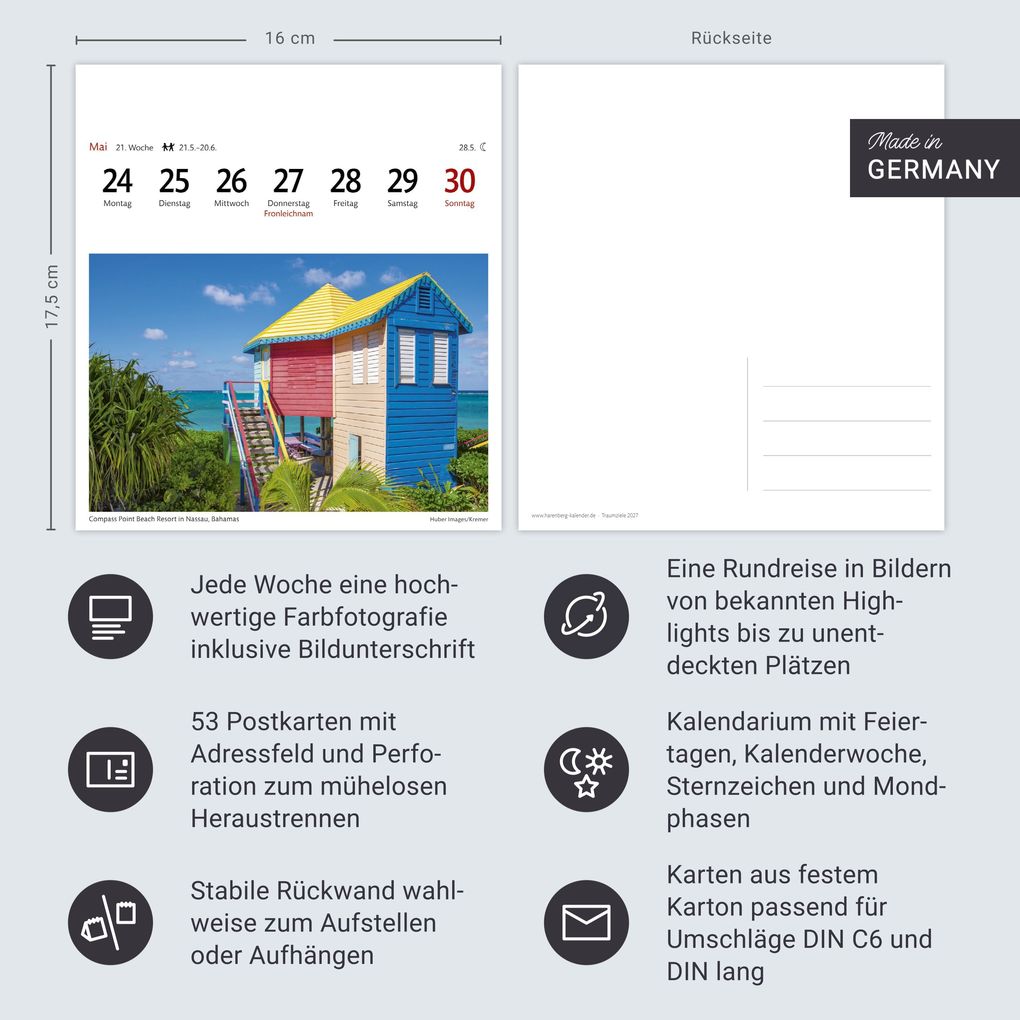 Weitere Ansicht: Traumziele Sehnsuchtskalender 2027 - Wochenkalender mit 53 Postkarten