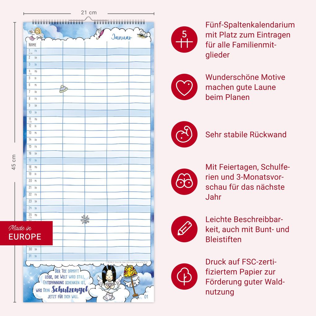 Weitere Ansicht: times&more Schutzengel Familienplaner 2027