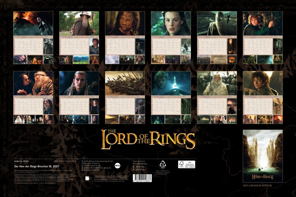 Weitere Ansicht: Der Herr der Ringe Broschur XL Kalender 2027