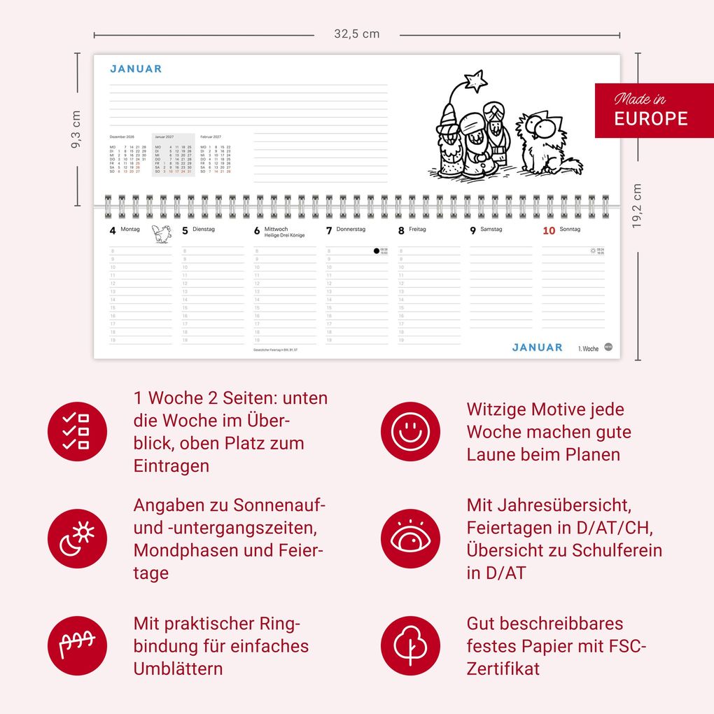 Weitere Ansicht: Simons Katze Büroplaner 2027 | Simon Tofield