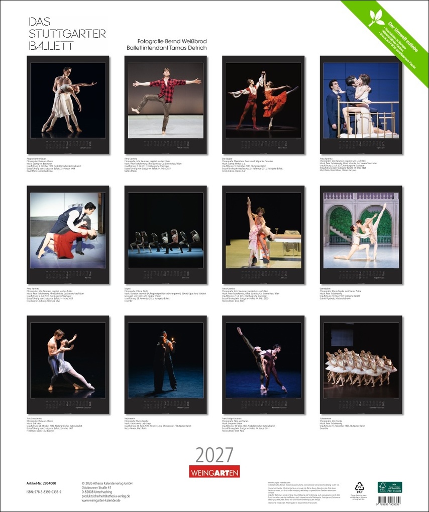 Weitere Ansicht: Stuttgarter Ballett Kalender 2027 | Tamas Detrich