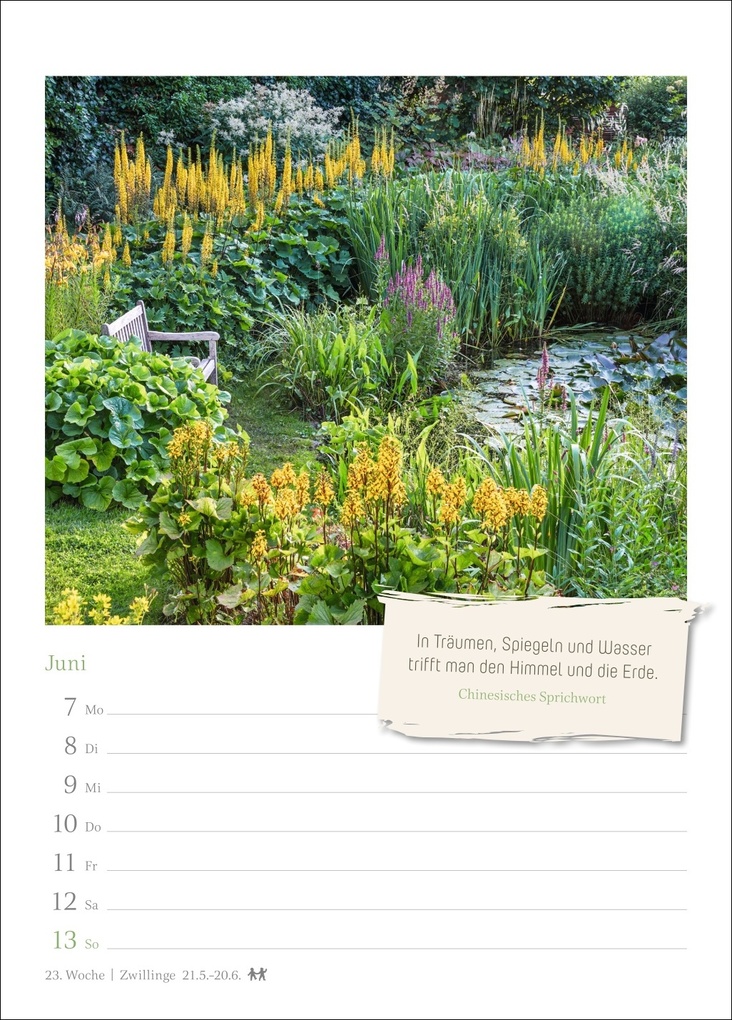 Weitere Ansicht: Zauberhafte Gärten Wochenkalender 2027 - mit Zitaten