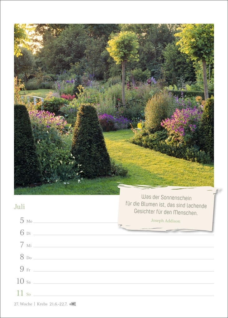 Weitere Ansicht: Zauberhafte Gärten Wochenkalender 2027 - mit Zitaten