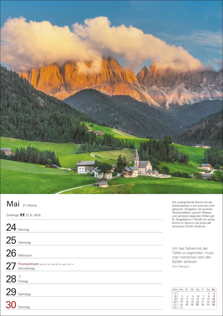Weitere Ansicht: Südtirol Wochenplaner 2027 - Eine Reise in 53 Bildern | Ulrike Issel