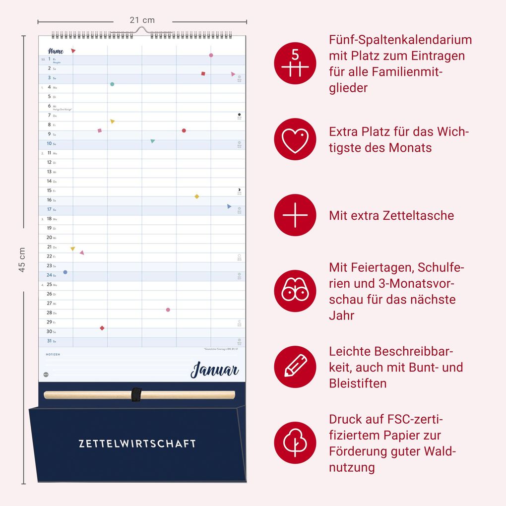 Weitere Ansicht: Familienplaner plus Tasche 2027