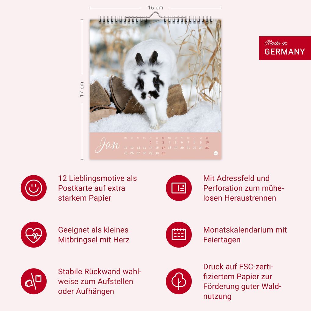 Weitere Ansicht: Süße Kaninchen Postkartenkalender 2027