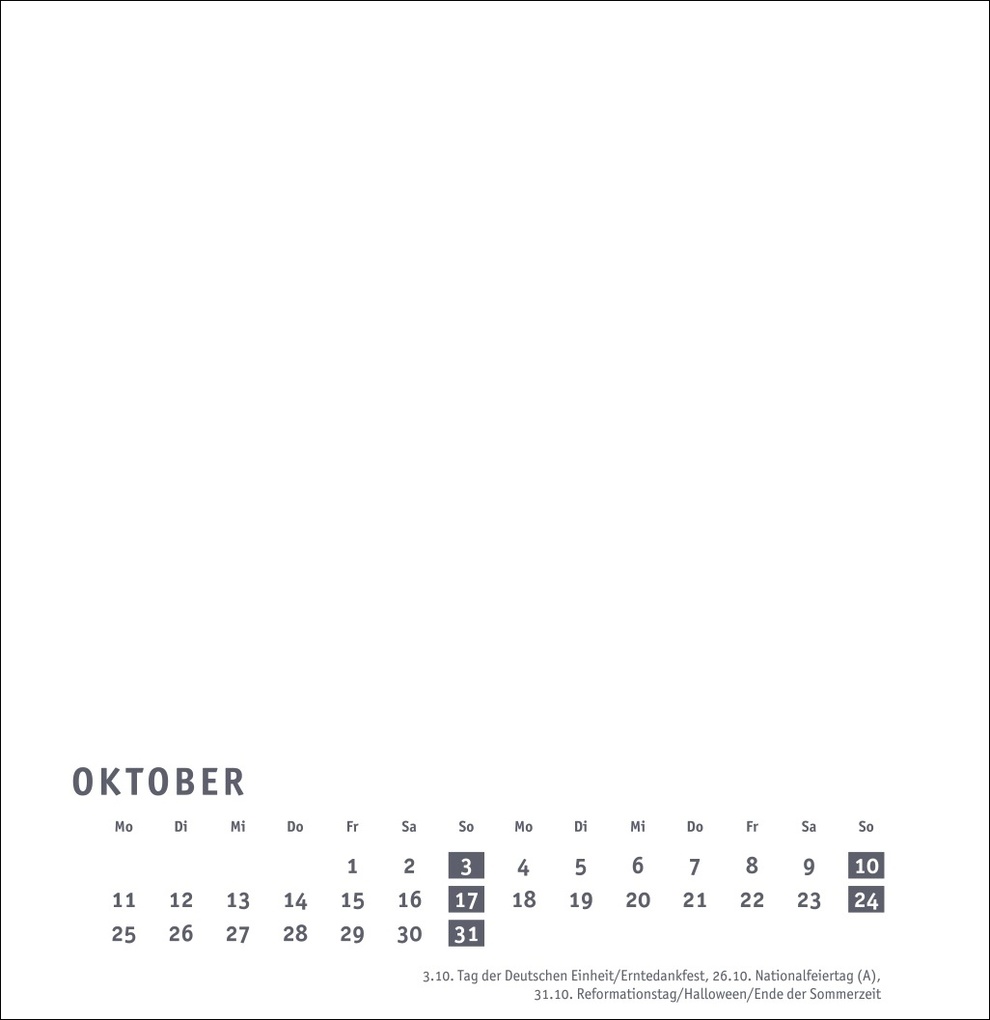 Weitere Ansicht: Premium-Bastelkalender weiß groß 2027