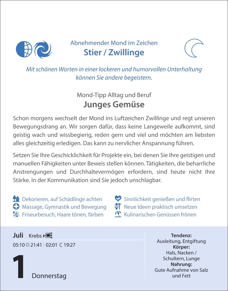 Weitere Ansicht: Leben mit dem Mond Tagesabreißkalender 2027 - Praktische Tipps Tag für Tag | Beatrix Braukmüller