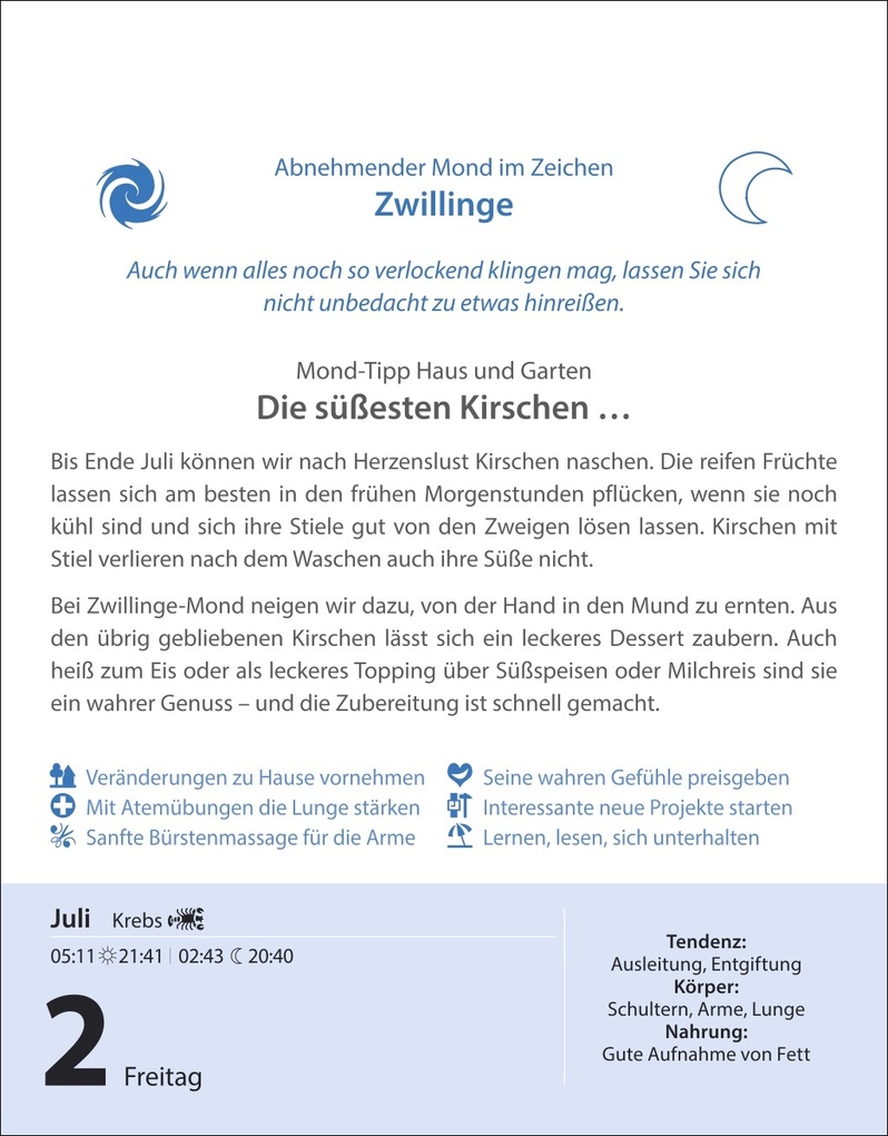 Weitere Ansicht: Leben mit dem Mond Tagesabreißkalender 2027 - Praktische Tipps Tag für Tag | Beatrix Braukmüller
