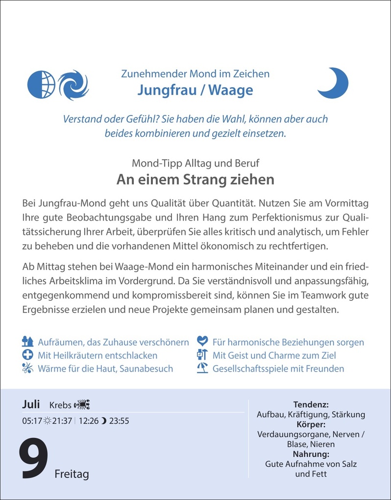 Weitere Ansicht: Leben mit dem Mond Tagesabreißkalender 2027 - Praktische Tipps Tag für Tag | Beatrix Braukmüller