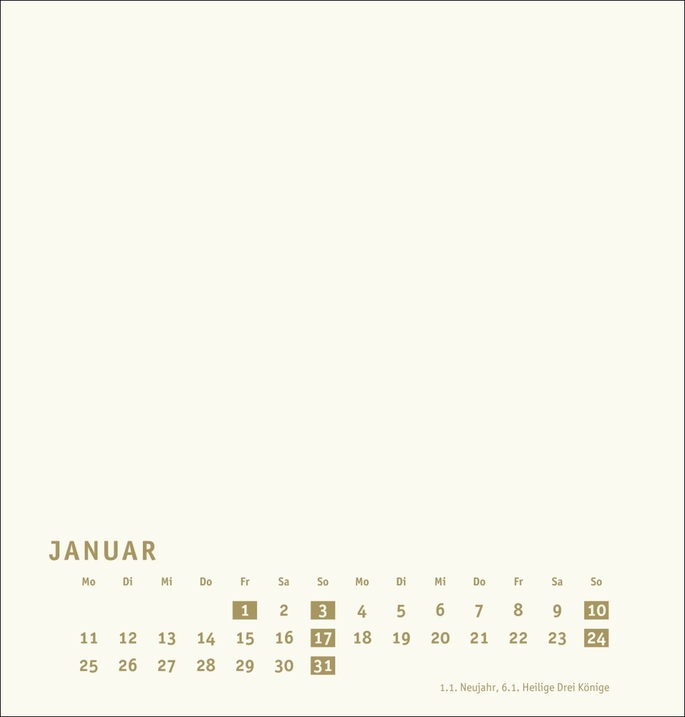 Weitere Ansicht: Premium-Bastelkalender gold mittel 2027