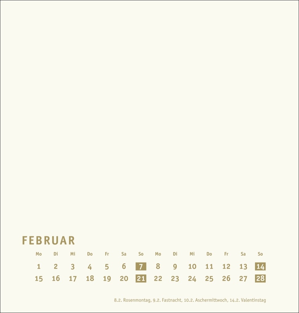 Weitere Ansicht: Premium-Bastelkalender gold mittel 2027