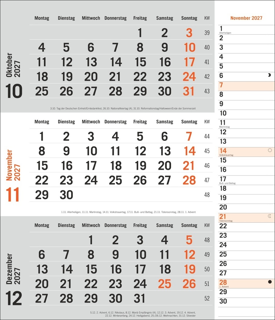Weitere Ansicht: times&more 3-Monatsplaner, orange 2027