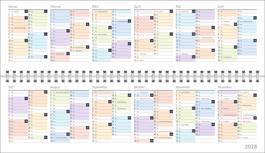 Weitere Ansicht: Bunte Wochen Wochenquerplaner 2027