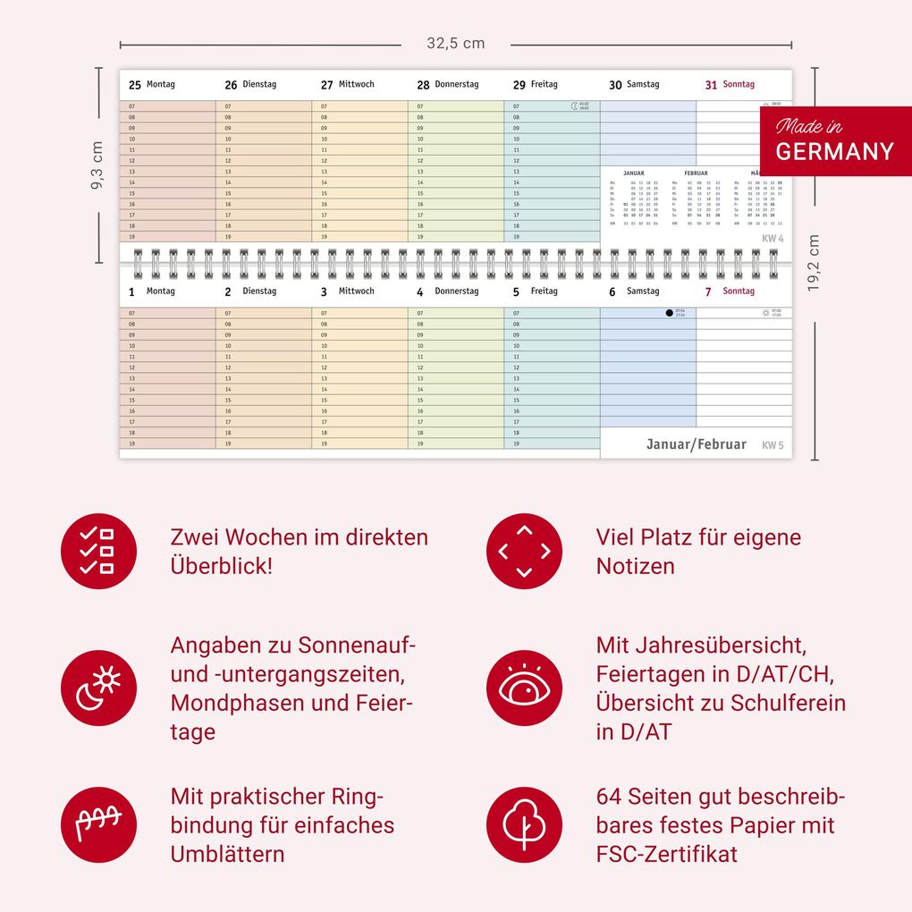 Weitere Ansicht: Bunte Wochen Wochenquerplaner 2027