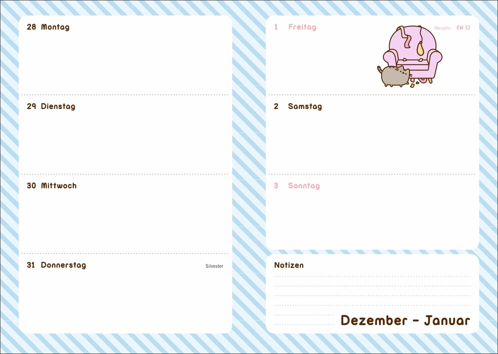 Weitere Ansicht: Pusheen 17-Monats-Kalenderbuch A5 2027 - 17 Monate. Von August 2026 bis Dezember 2027