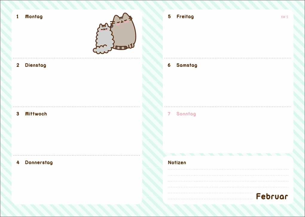 Weitere Ansicht: Pusheen 17-Monats-Kalenderbuch A5 2027 - 17 Monate. Von August 2026 bis Dezember 2027