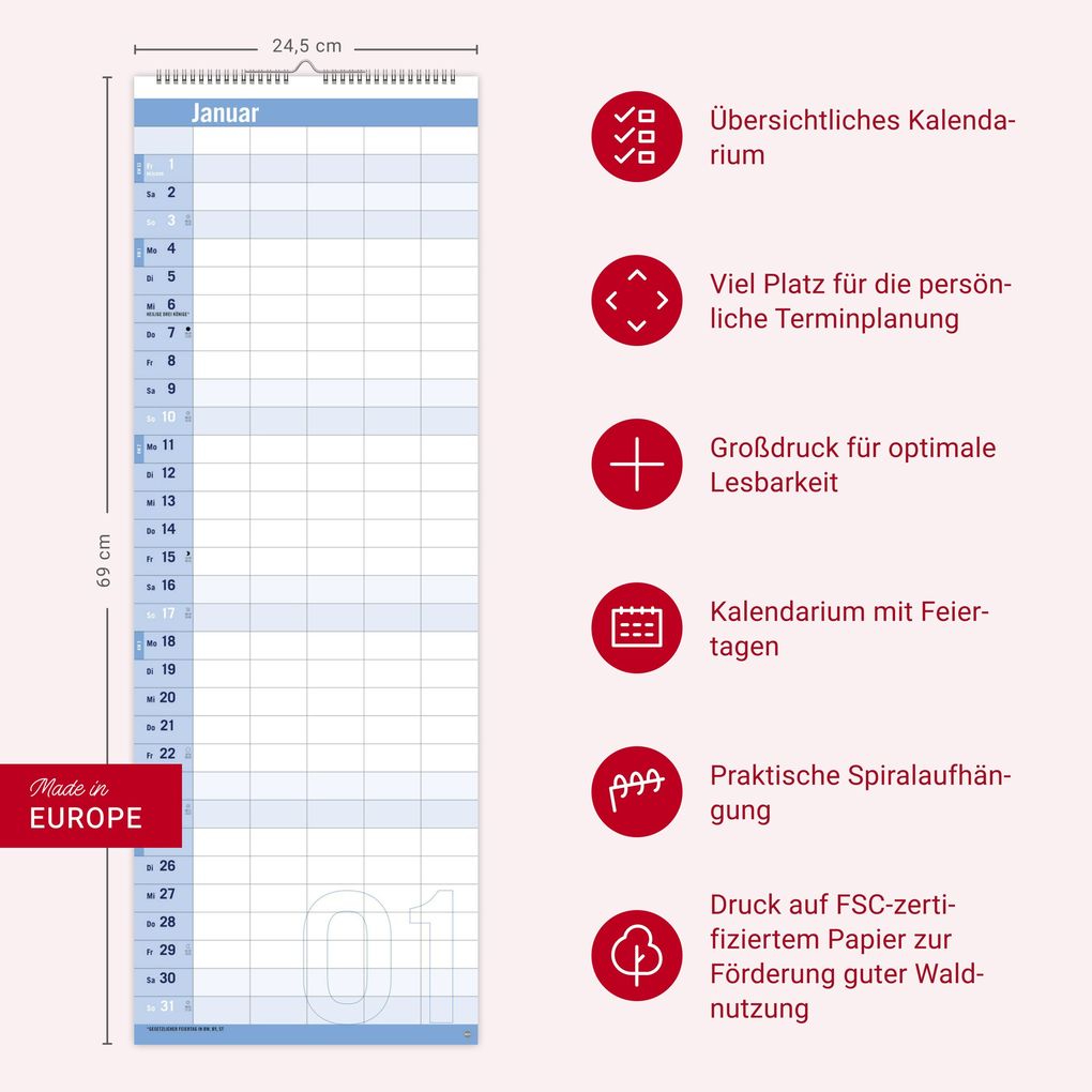 Weitere Ansicht: Allround-Familienplaner Vertical Kalender 2027