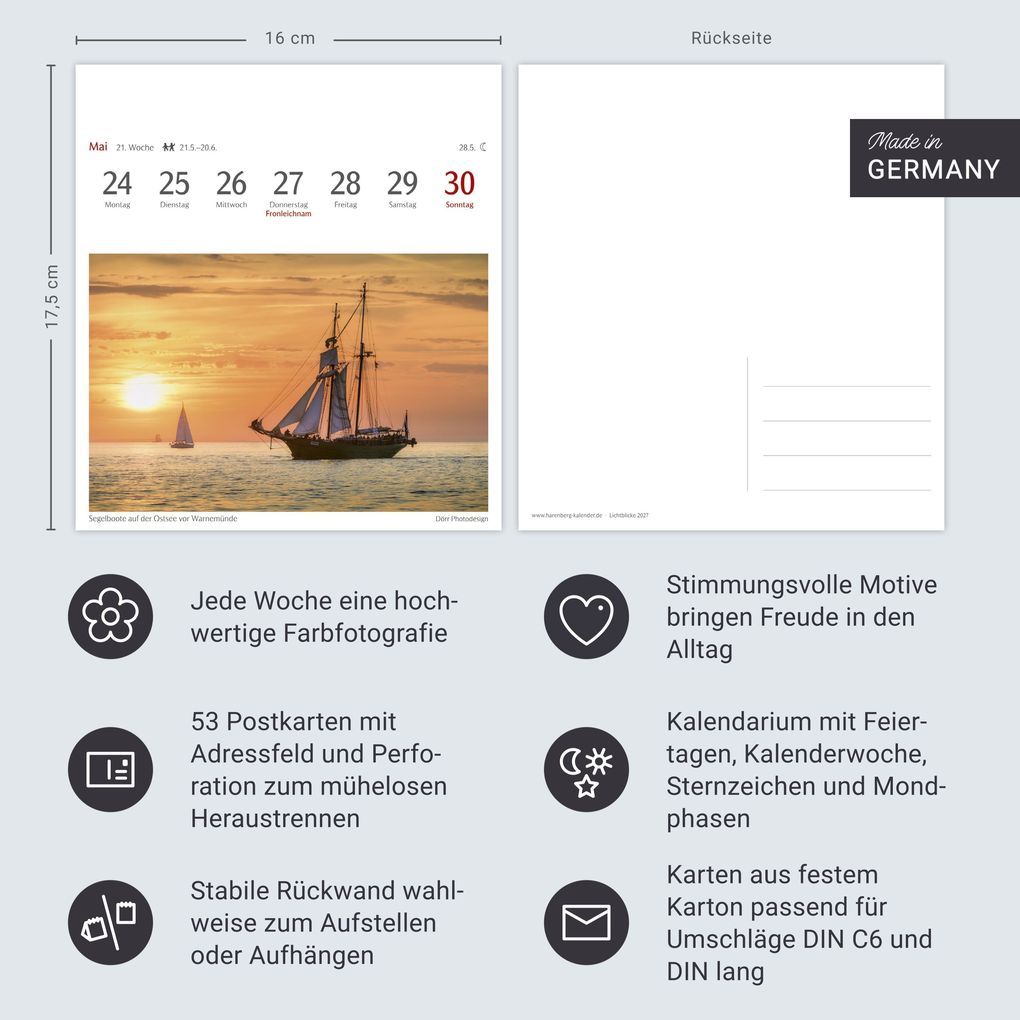 Weitere Ansicht: Lichtblicke Postkartenkalender 2027 - Wochenkalender mit 53 Postkarten