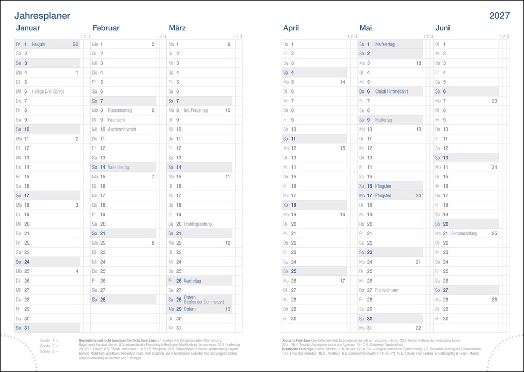 Weitere Ansicht: Wochen-Cheftimer A5, Alu gold 2027
