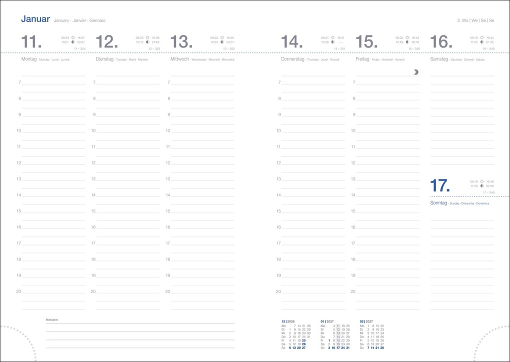 Weitere Ansicht: Wochen-Cheftimer A5, Alu gold 2027