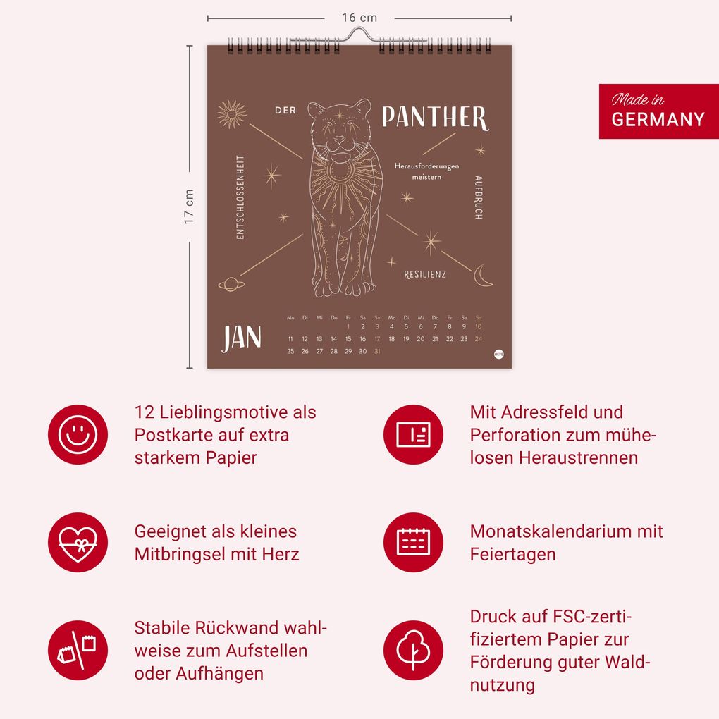 Weitere Ansicht: Krafttiere Postkartenkalender 2027