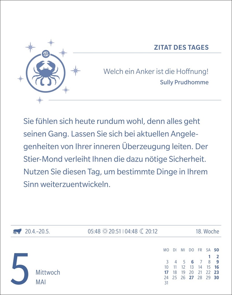 Weitere Ansicht: Krebs Sternzeichenkalender 2027 - Tagesabreißkalender - Ihr Horoskop für jeden Tag | Robert Satorius