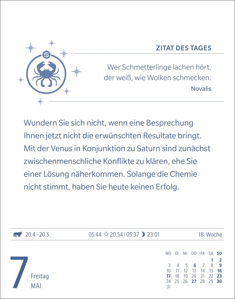 Weitere Ansicht: Krebs Sternzeichenkalender 2027 - Tagesabreißkalender - Ihr Horoskop für jeden Tag | Robert Satorius