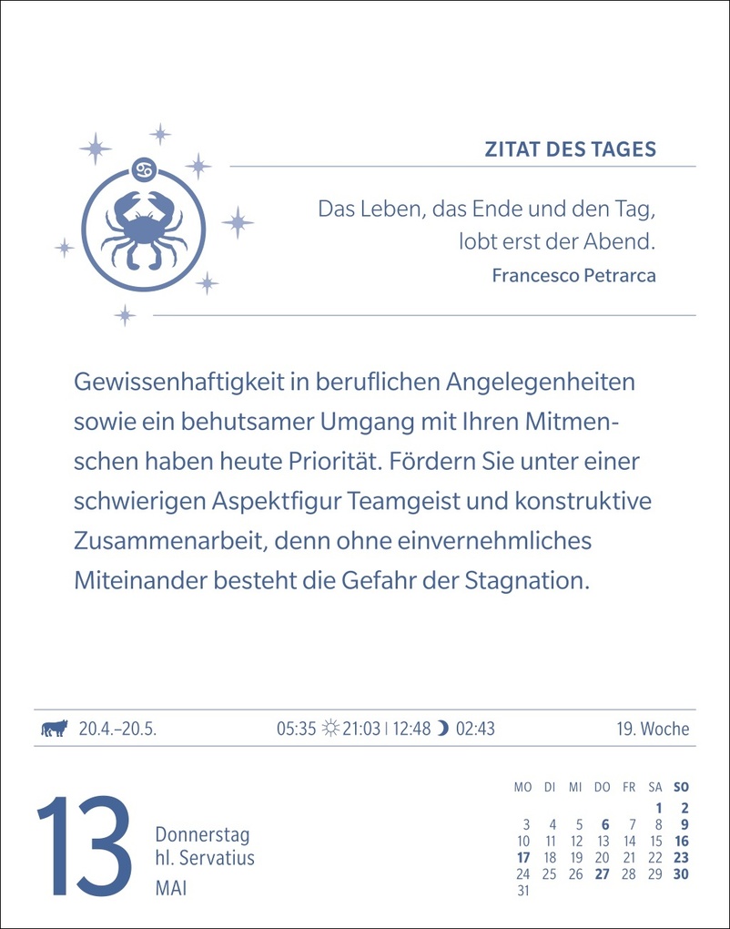 Weitere Ansicht: Krebs Sternzeichenkalender 2027 - Tagesabreißkalender - Ihr Horoskop für jeden Tag | Robert Satorius