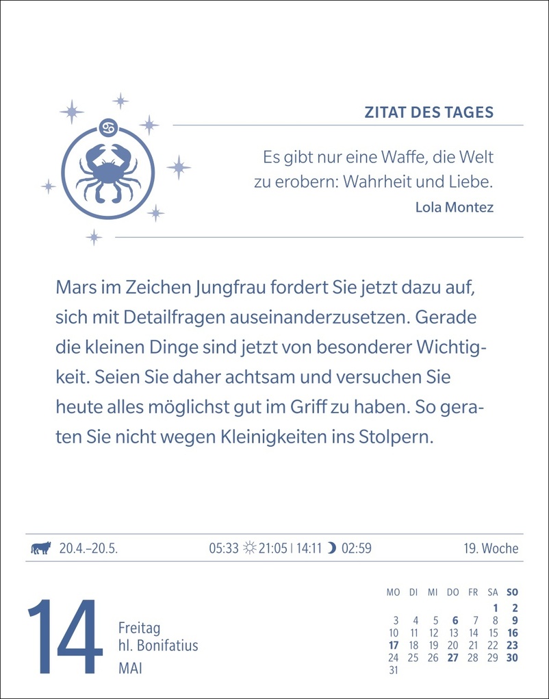 Weitere Ansicht: Krebs Sternzeichenkalender 2027 - Tagesabreißkalender - Ihr Horoskop für jeden Tag | Robert Satorius