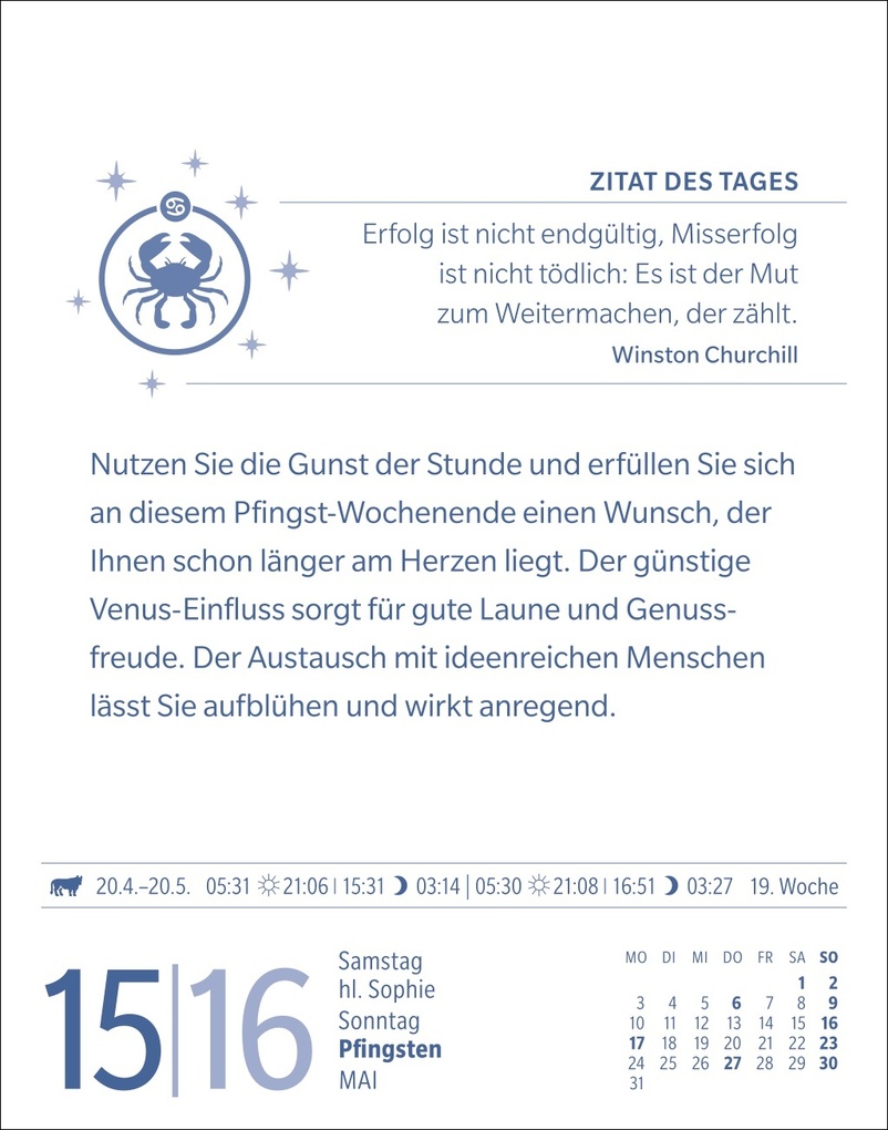 Weitere Ansicht: Krebs Sternzeichenkalender 2027 - Tagesabreißkalender - Ihr Horoskop für jeden Tag | Robert Satorius